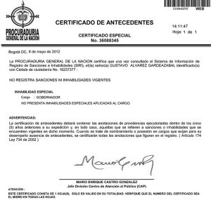 Cuáles son los requisitos para solicitar el certificado de antecedentes fiscales en la Procuraduría de Colombia
